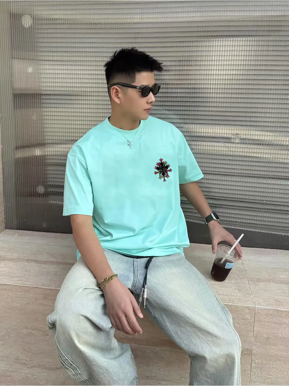 [CH ] 2026FW T LOGO Premium 26s Same Style ：Black White Green Size：S M L XL 2XL